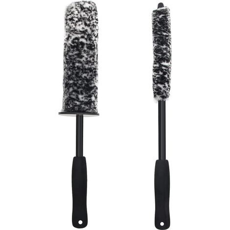 APEX Lot de 2 brosses de nettoyage pour jantes de voiture, brosse noire pour nettoyer les jantes,les garnitures de pot d'échappement (1/5)