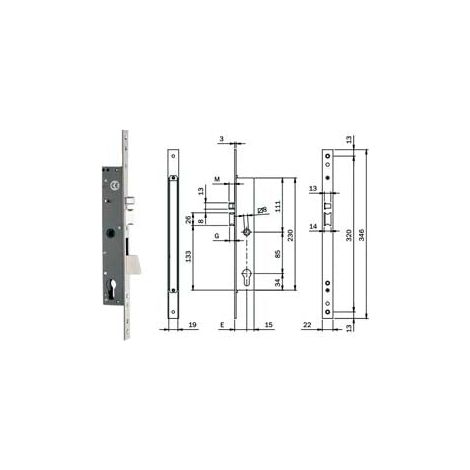 Elettroserratura Infilare Montanti Con Caten. Quadro E Scrocco 78180 - mm.25 (781802252)