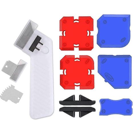 Ensemble de 11 pièces, kit d'outils de calfeutrage professionnel, kit d'outils de calfeutrage en silicone, outils de finition pour mastic et outil de retrait de calfeutrage (1/5)