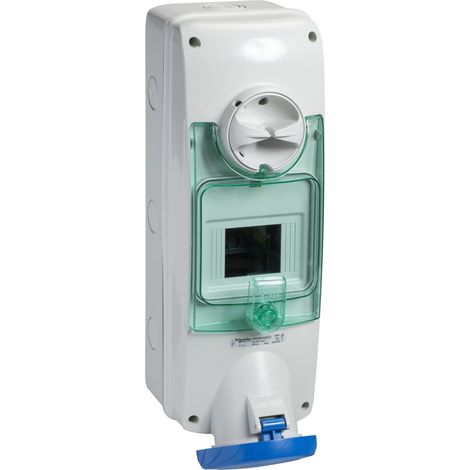 Pkb63q523 Schneider Pratika - Socle De Prise à Vis - Saillie - 63a - 2p+t - 200-250v Ip67 - Rail Din (1/2)