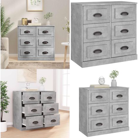 Sideboard Betongrau 70x35,5x67,5 cm Holzwerkstoff - Schreibtisch - Wohnzimmermöbel - Sideboard - Regal - Grau - Home & Living (1/5)