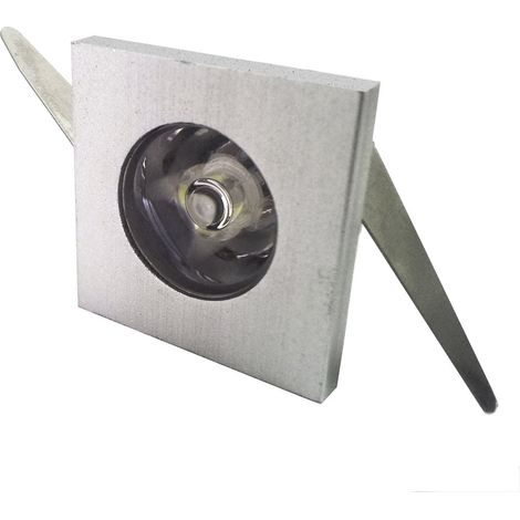 1W Faretto Incasso led Puntoluce 220V Quadrato Argento 100lm Bianco Caldo