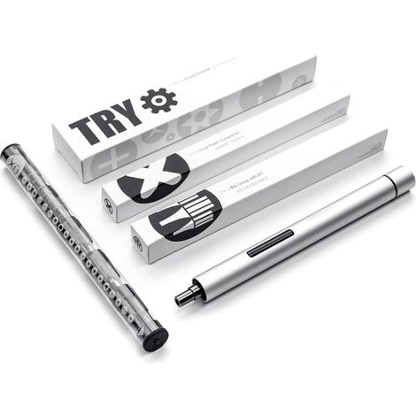 Tournevis Dynamométrique, Double Mode électrique et Manuel avec Commutation Automatique, 20 Embouts en Acier allié S2 (PH00 à U30), Boîtier en Aluminium, 150 Tr/min (VERSUCHEN) (1/5)