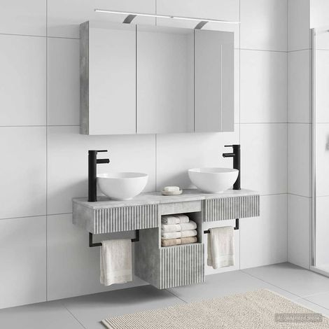 vidaXL Juego de Muebles de Baño 4 uds. Gris Hormigón (1/5)