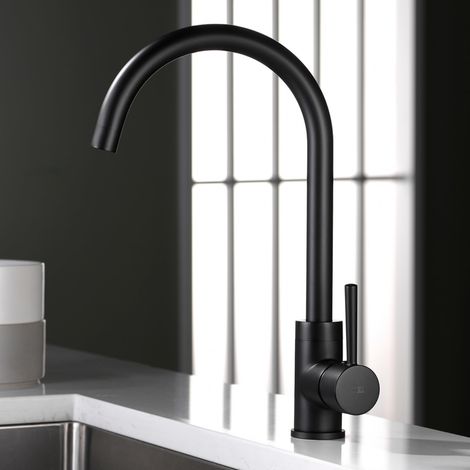 IMEX - grifo monomando de cocina alto negro (1/5)