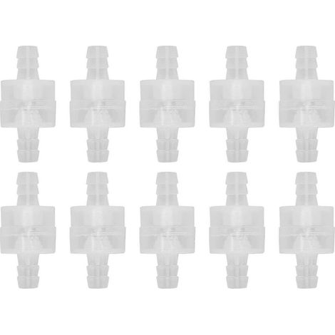 10 Stück 1-Wege-Rückschlagventil, durchscheinend, mit Feder für die chemische Industrie, 8