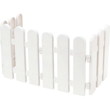 Lot de 10 barres de protection en plastique solide pour clôture de jardin, cour ou pelouse, à monter soi-même.-20X17CM-White