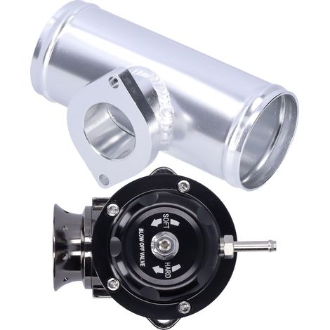 2,5"-Turbo-Überdruckventil aus Billet-Aluminium, Universalausführung mit Flansch (Schwarz)