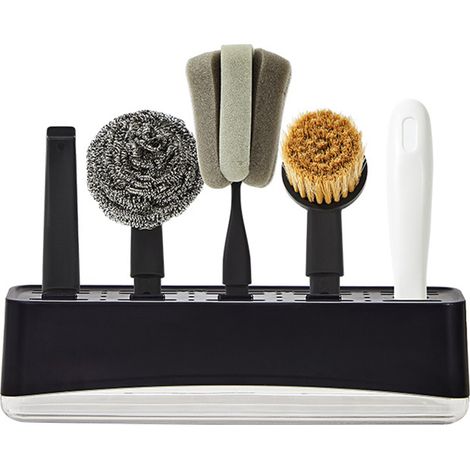 Ensemble de brosses à vaisselle de cuisine avec support de rangement pour casseroles, poêles et bouteilles (1/5)