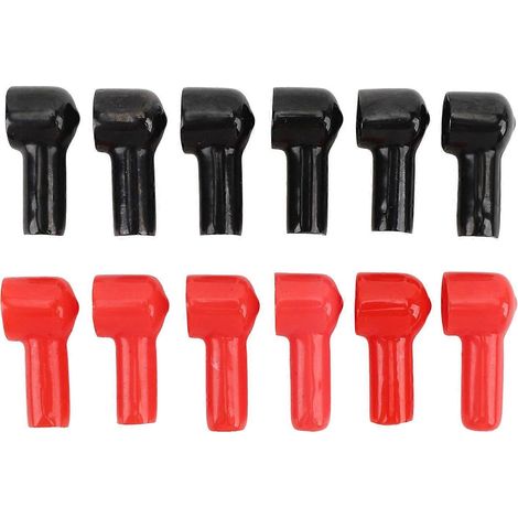 Lot de 12 capuchons isolants pour bornes de batterie (6 rouges, 6 noirs) pour véhicules (1/4)
