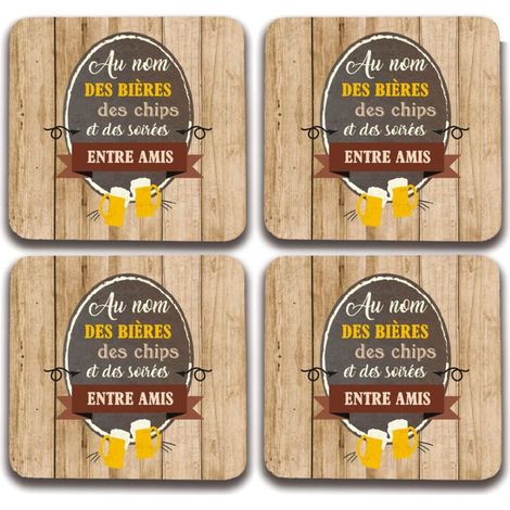 4 sous verres Au Nom des Bières