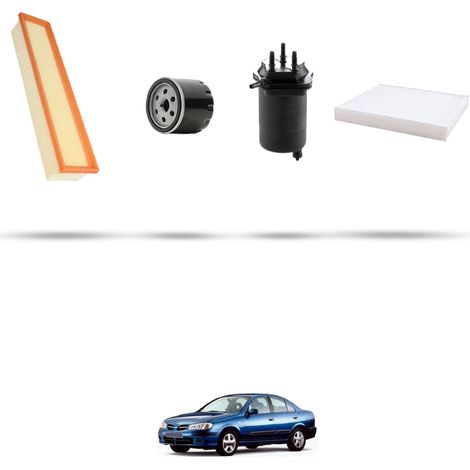 Kit tagliando 4 filtri compatibile con Nissan Almera II (N16) 1.5 dci 60kw Dal 2002 (1/5)