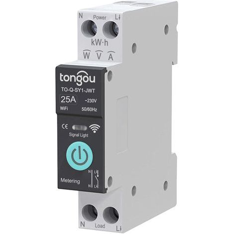 Interrupteur WIFI intelligent 25A – Disjoncteur sur rail DIN – Cuivre et PA66 – Contrôle via application smartphone (1/5)