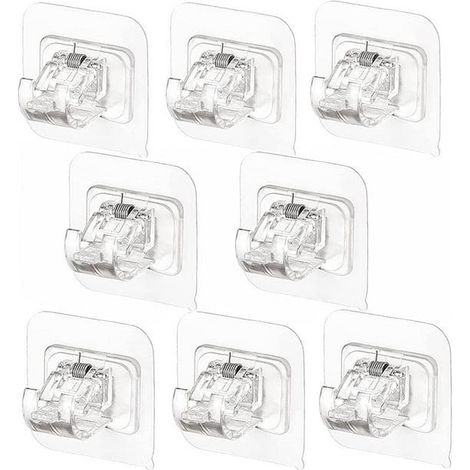 8 supports de tringle à rideaux sans perçage et fixations de tringle à rideaux auto-adhésives (1/5)