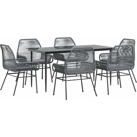 Maison Exclusive - Juego comedor jardín 7 pzas cojines ratán sint (1/5)