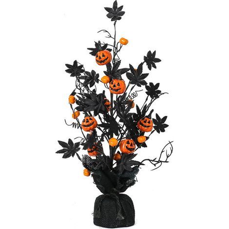 Décoration Halloween Citrouille Effrayante et Feuille d'Érable pour Arbre Intérieur Extérieur Ambiance Instagram (1/4)