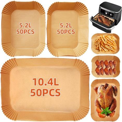 150 feuilles papier friteuse air 9-10,4 L, papier cuisson antiadhésif (1/5)