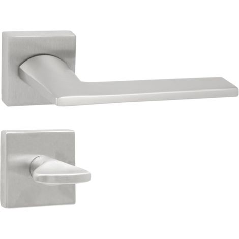 DOMINO Poignée de porte DIANA QR M4 WC Poignée avec rosace WC Chromé satiné (1/5)
