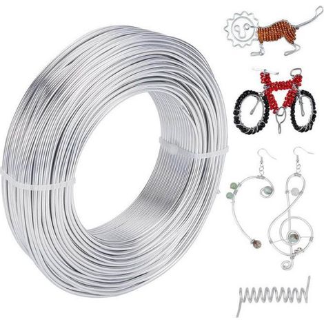 Fil d'aluminium - - 55 m - 2 mm - Argenté - Durable et flexible (1/4)