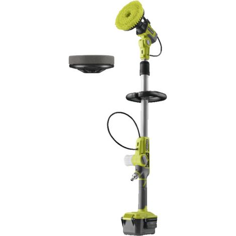 Pack RYOBI - Brosse motorisée télescopique - RWTS18-0 - 18V One+ - Sans batterie ni chargeur - Disque en mousse - RAKSCRUBF