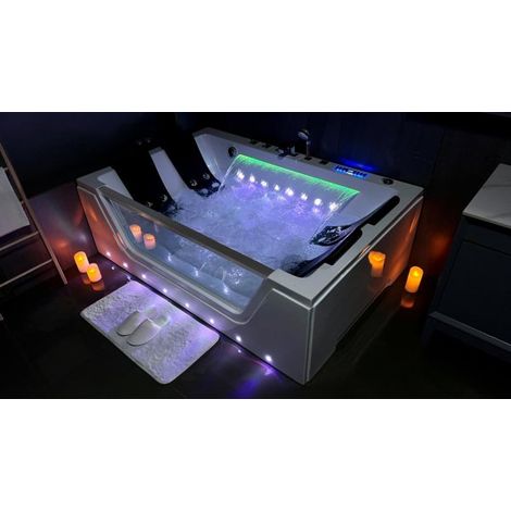 Vasca idromassaggio Cascata Led Riscaldatore 180x120cm 2-4 Posti Full Sicorage Novation