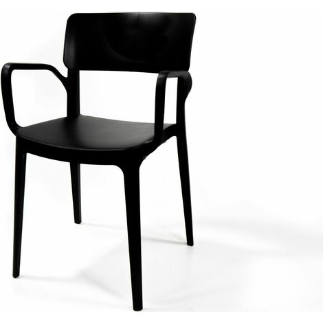Chaise Wing en Plastique Empilable avec Accoudoirs - Lot de 4 - Veba (1/4)