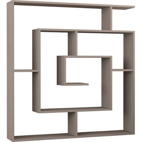 Libreria in legno "Labirent" - 125 x 22 x 129 cm - Marrone moka chiaro