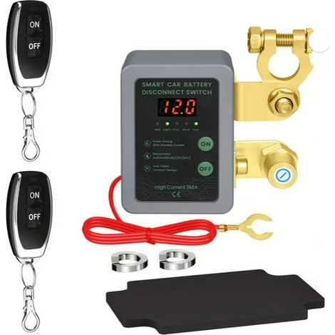 Écran gris，Interrupteur de Découpage de Batterie 12V/24V Universel pour Camion - Télécommande Intelligente, Anti-décharge (1/3)