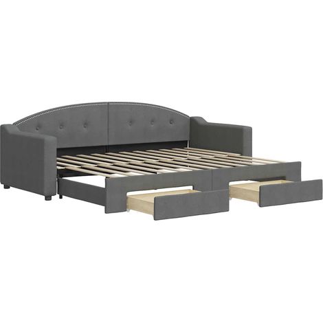 Maison Exclusive - Divano Letto Estraibile Cassetti Grigio Scuro 80x200cm Tessuto