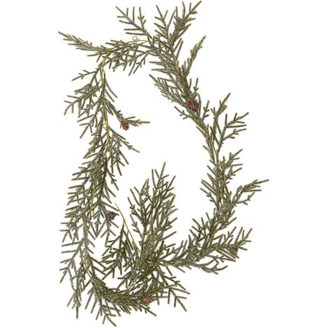 Ghirlanda natalizia verde in poliestere decorazione natalizia da 180 cm