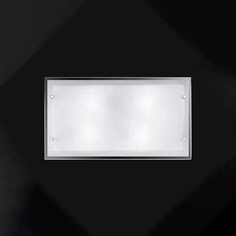 QUATRIS Plafoniera a Soffitto Rettangolare Moderna 70x40 Vetro Bianco (1/6)