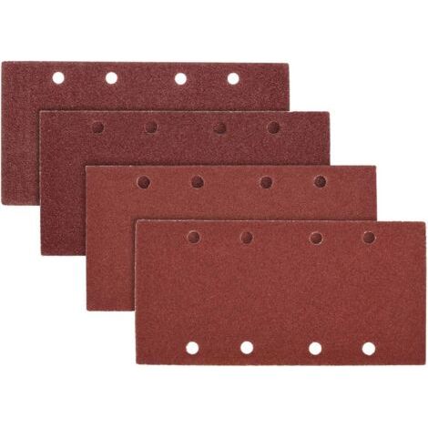 25x papier de verre - Abrasif ponceuse vibrante - Feuilles abrasives collantes avec crochet et scratch - Grain P 40/60/80/100-95 x 185 mm (1/4)