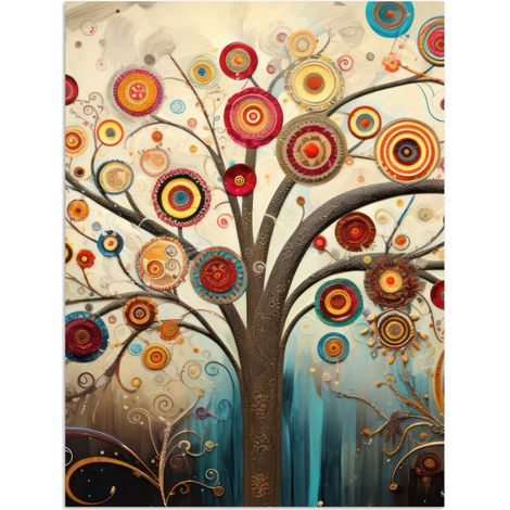 AFFICHE Arbre - Arbre de vie - Couleur Décoration Murale 60x80 cm (1/4)