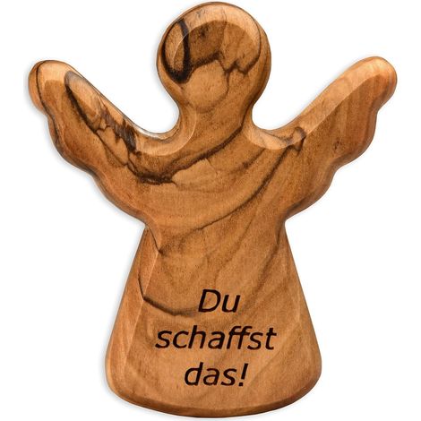1 Figurine Ange En Bois D'olivier Fait Main Breloque Porte-bonheur Décoration Intérieure Cadeau (1/5)