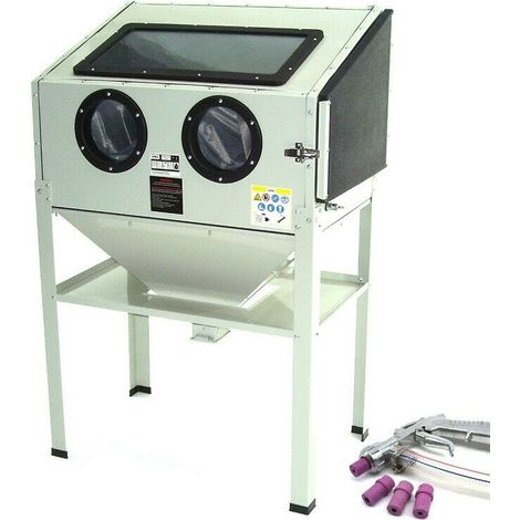 Sandstrahlkabine SBC 220 mit Pistole Sandstrahlgerät Sandstrahlpisole 4 Düsen (1/5)