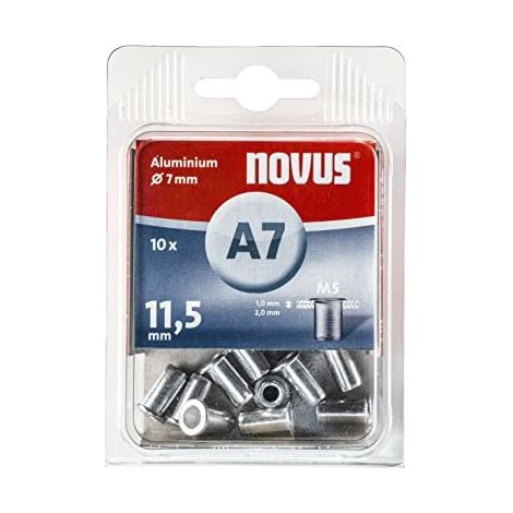 Ecrou a rivets aveugle type A7M5 Alu 7 x 11,5 mm Emballage   10 pieces (1/5)