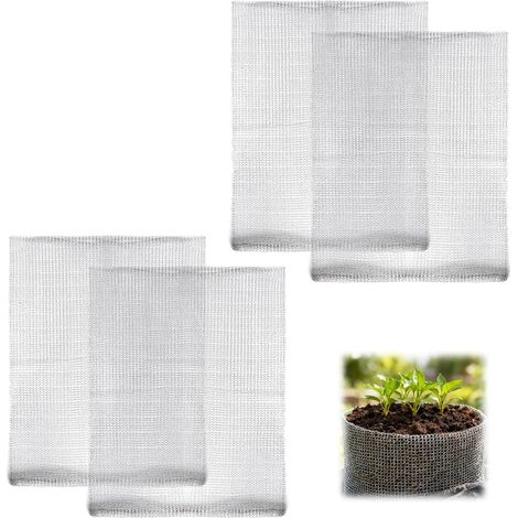 4-Piece Vole Baskets, Mouse-Proof Grid for Plants, Rodent-Proof Basket, Mesh Bag for Garden Plants to Protect the Roots of Trees, Flowers and Vegetables (1/5)
