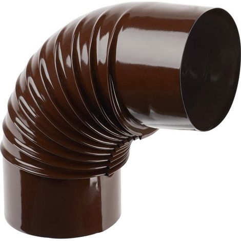 GOMITO STUFA LEGNA DIAM.CM 12 X 90 ° SMALTATO MARRONE LUCIDO DF 701558 (1/5)
