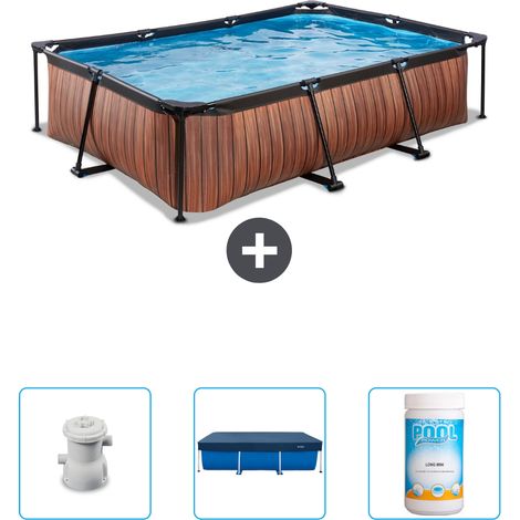 Exit-toys Piscina Exit Rettangolare - Effetto legno - 300x200x65 cm - 6-pezzi SCB75 (1/5)