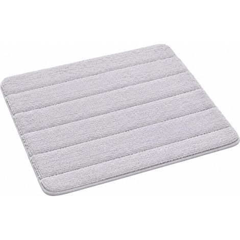 Tapis de bain antidérapant et absorbant, turquoise et blanc, 40 x 60 cm, lavable, blanc uni (1/5)