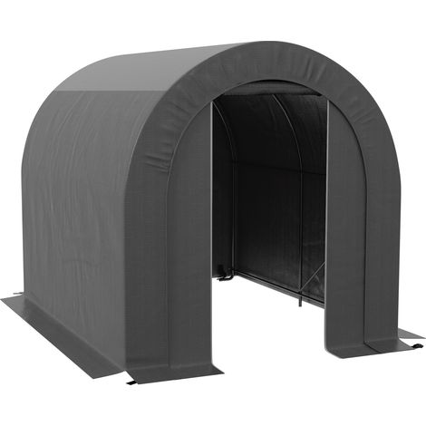 Abri jardin tente extérieure garage vélo bâche PE métal 2,4x1,8x1,9m gris foncé (1/5)
