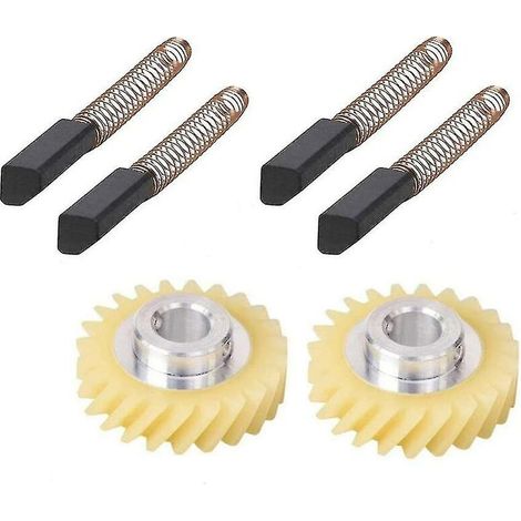Engrenage à vis sans fin pour mélangeur pour support Kitchenaid et 2 paires de brosses à moteur