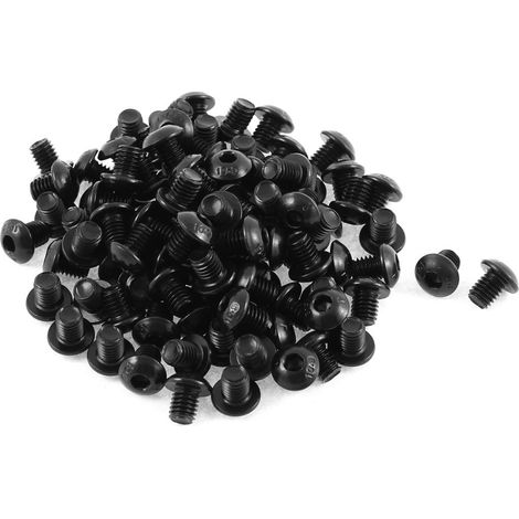 M5x6mm 10,9 Legierter Stahl Knopfkopf Innensechskantschraube Schraube Schwarz 100st