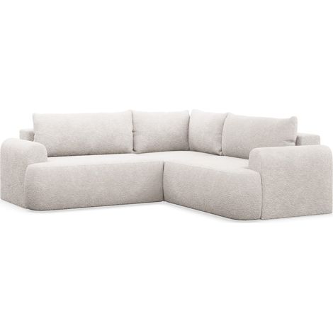 Ovo - L-Form Eckschlafsofa mit Bettkasten, gelber Stoff universell (1/5)
