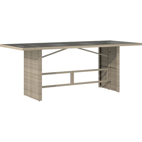 Maison Exclusive - Gartentisch mit Glasplatte Hellgrau 190x80x74