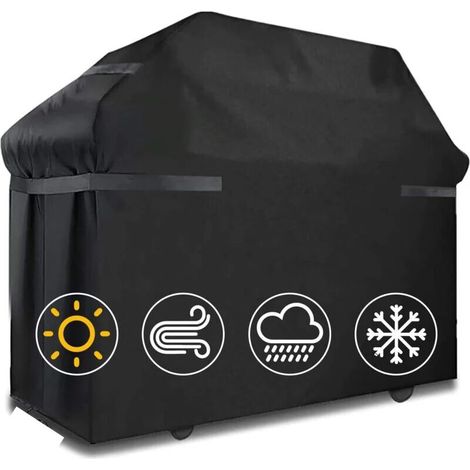 Housse Barbecue Extérieur Bâche de Protection BBQ Imperméable Couverture de Gril pour Anti-UV Anti-poussière Anti-Humidité (145cm x 61cm x 117cm)-DOU
