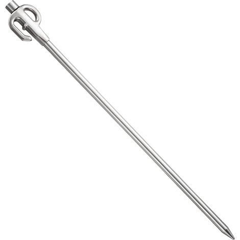 Estaca de amarre para perros de acero inoxidable, resistente, giratoria 360° - Estaca de anclaje al suelo - Accesorio de camping con cadena de cable - 45 cm