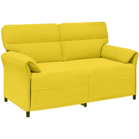 Divano a 2 Posti 2 posto Giallo Chiaro 158 x 83 x 95 cm Tessuto vidaXL (1/5)
