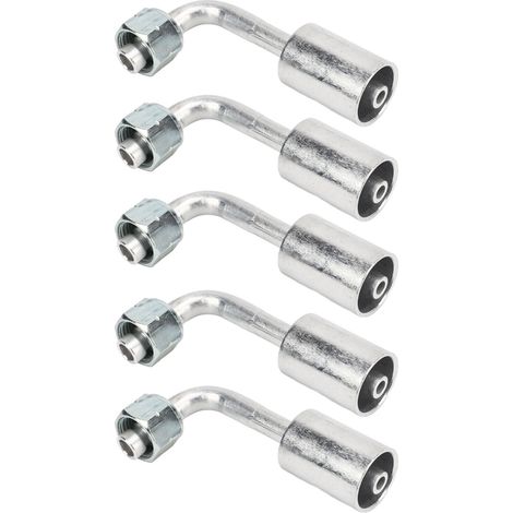 10 raccords de tuyau AC en aluminium 90° 3/8 pouce, connecteurs à verrouillage de perle pour climatisation voiture, camion, engin TP (1/5)