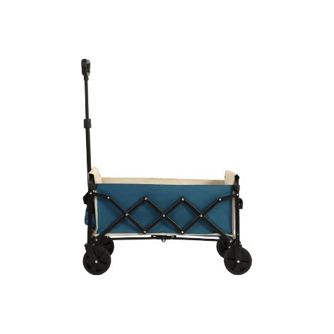 Chariot pliable portable robust pliable pour le beach (avec roues) - chariot multifonction pour shopping, camping, sorties, sport, jardinage, grand volume - bleu